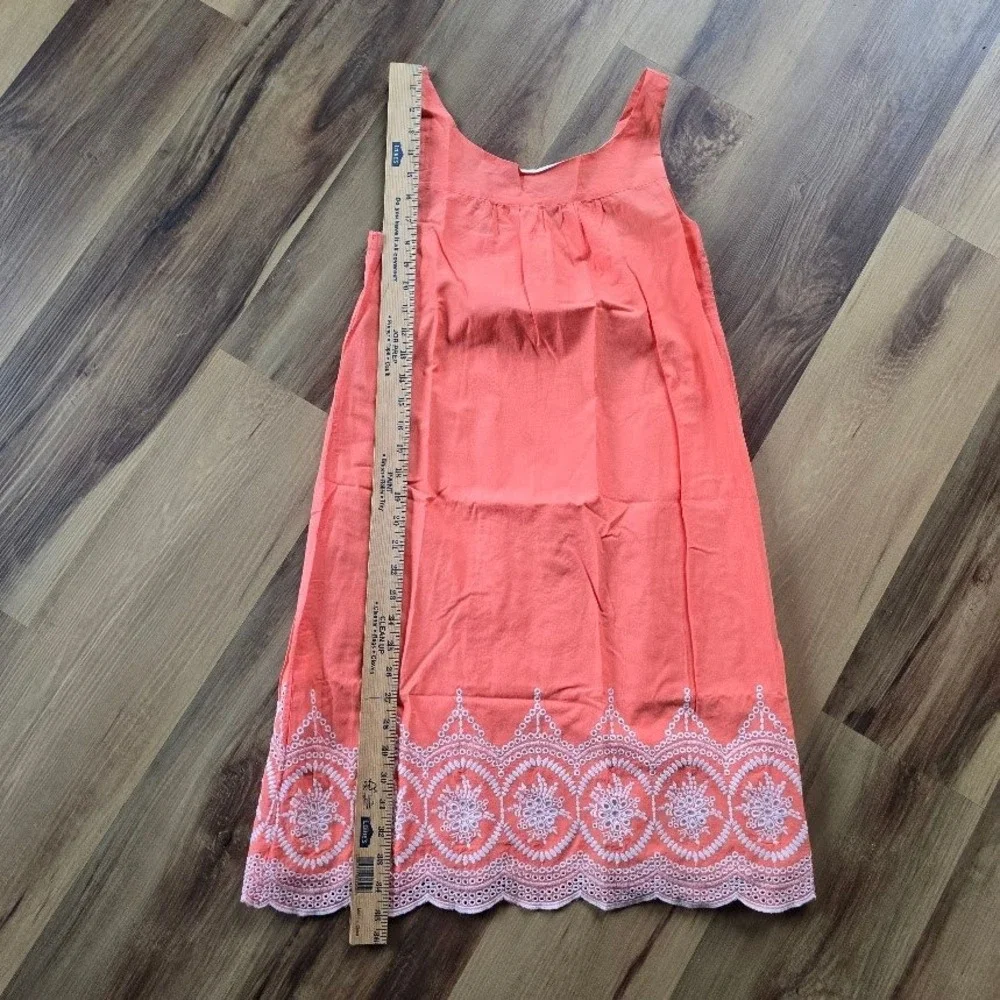 Crazy 8 Sleeveless Dress Kids XL‎ 14 Coral Pink Eyelet Boho Cottagecore Cotton